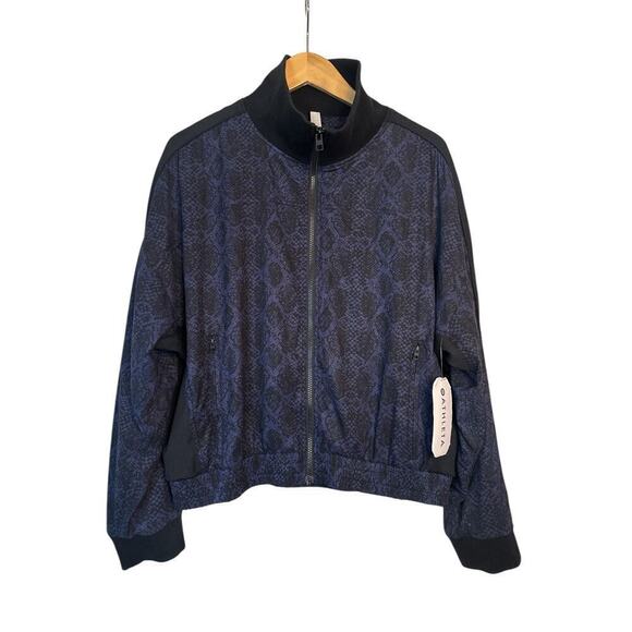 Athleta Women's Full Zip Brooklyn Track Bomber Printed Jacket Size L Multi NWT - Picture 3 of 10